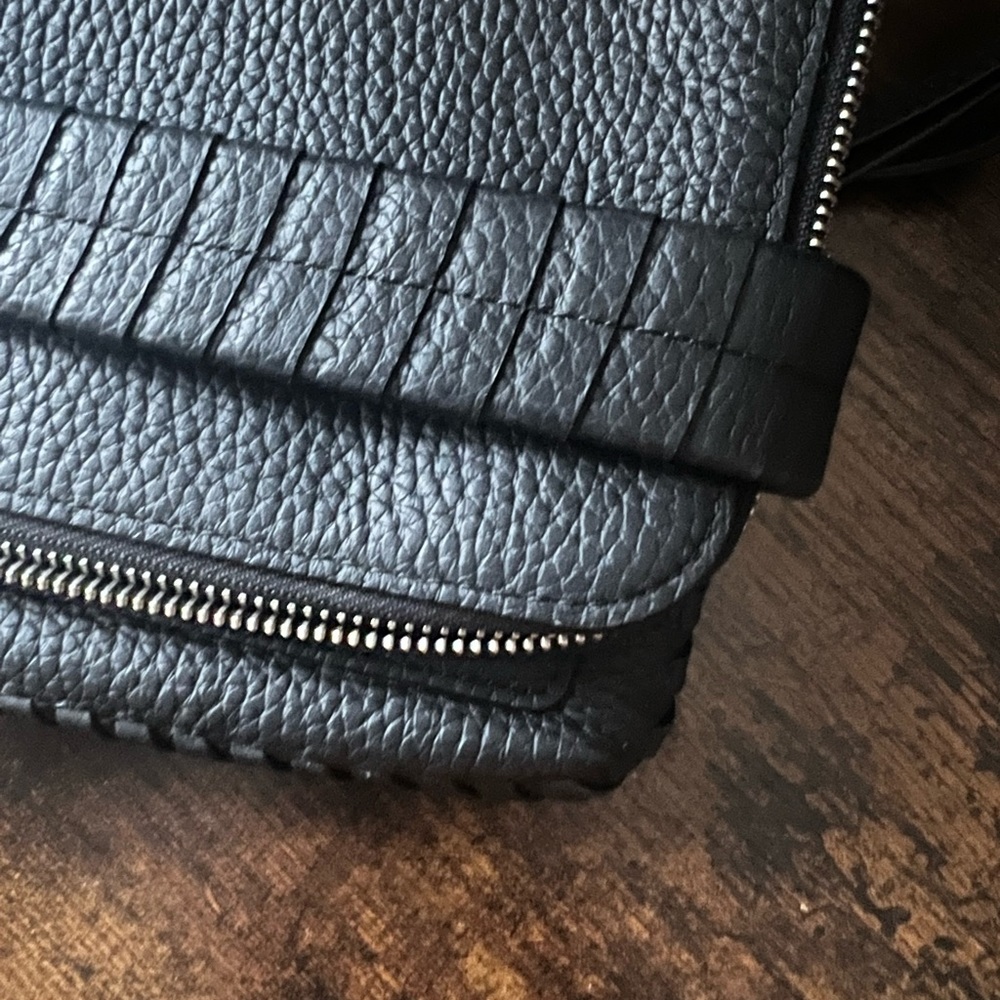 All Saints Black Leather Clutch